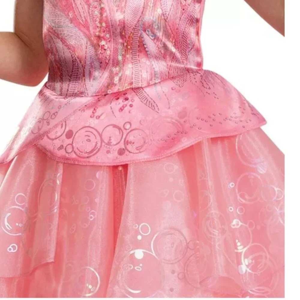 Wicked Glinda & Wand Halloween Costume 7/8 The Good Witch Pink Deluxe Girls - Picture 6 of 10
